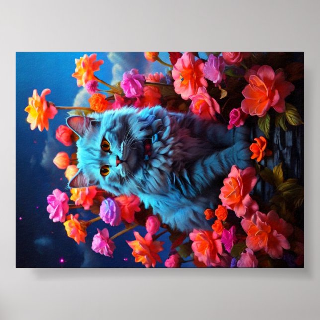 Cat Wall Kunst für Katzen Liebhaber Poster (Vorne)