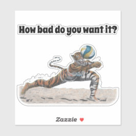 Cat Warrior Beach Volleyball Fantasy Art Sticker