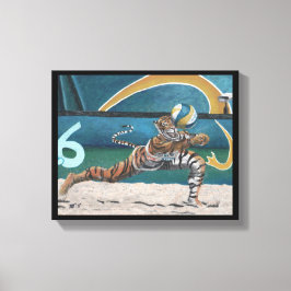 Cat Warrior Beach Volleyball Fantasy Canvas Print Leinwanddruck