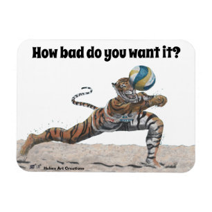 Cat Warrior Playing Volleyball Kühlschrank Magnet