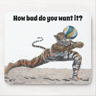 Cat Warrior spielt Beach Volleyball Mouse Pad Mousepad