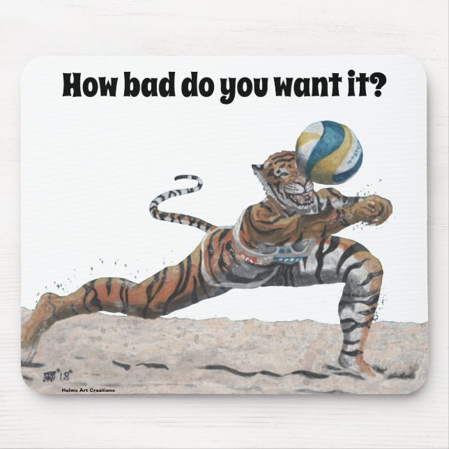 Cat Warrior spielt Beach Volleyball Mouse Pad Mousepad (Vorne)