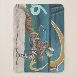 Cat Warrior Volleyball Fantasy Art Sherpa Blanket Sherpadecke