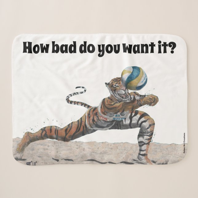 Cat Warrior Volleyball Fantasy Sherpa Blanket Sherpadecke (Vorderseite (Horizontal))
