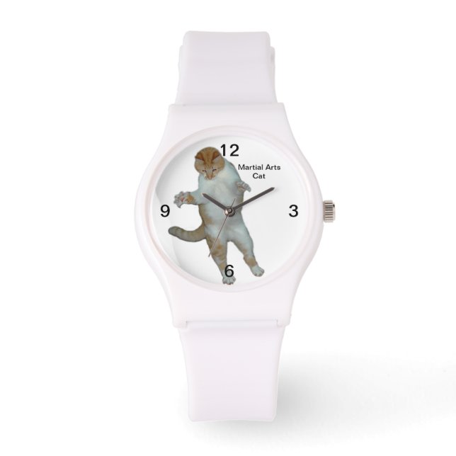 Cat Watch für Kampfkunst Armbanduhr (Vorderseite)