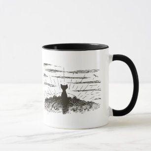 Cat Watching Sunset Tasse