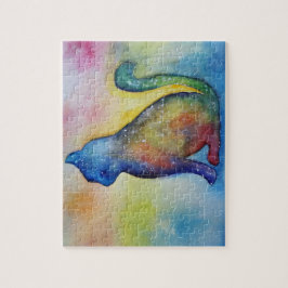 Cat Watercolor Foto Puzzle mit Geschenkboxen