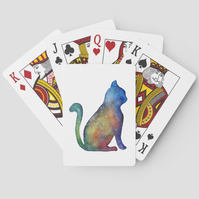 Cat Watercolor Klassische Spielkarten (Rückseite)