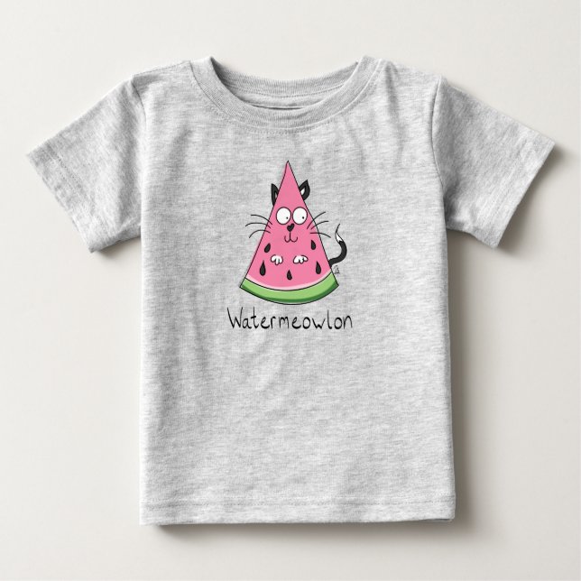 Cat Watermelon Funny Cartoon Baby T-shirt (Vorderseite)