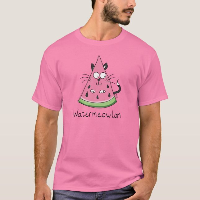 Cat Watermelon Kids Funny Niedlich T-Shirt (Vorderseite)