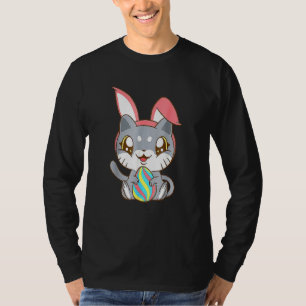 Cat Wear Bunny Ear Bunny Kitty Cat Happy Easte T-Shirt