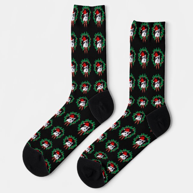 Cat Wear Weihnachtsmannmütze Niedliches Muster Socken (Linkes Detail)