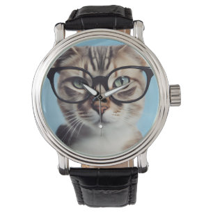 Cat Wearing Glasses Armbanduhr