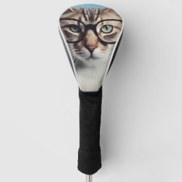 Cat Wearing Glasses Golf Headcover