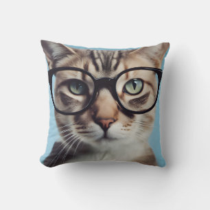 Cat Wearing Glasses Kissen