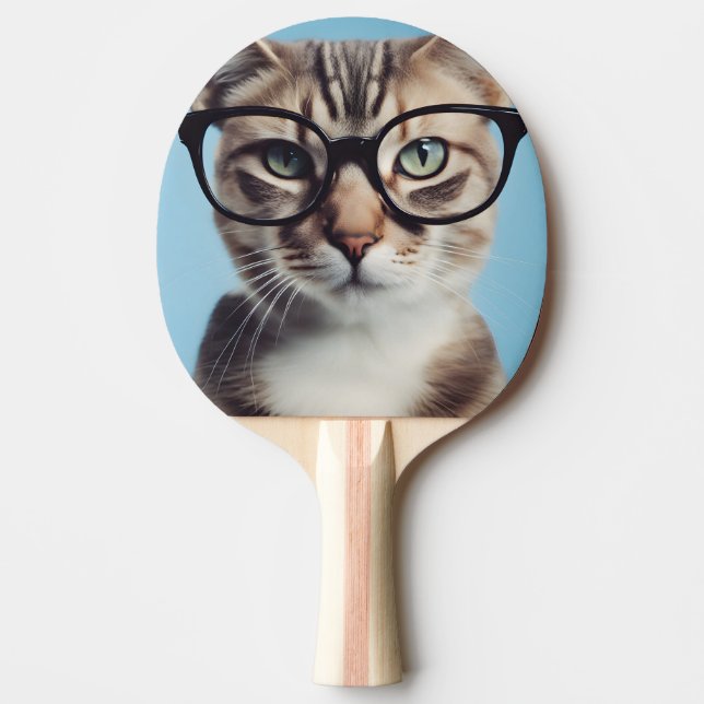 Cat Wearing Glasses Tischtennis Schläger (Vorderseite)