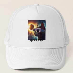 Cat Wearing Solar Brillen Eclipse Colorful Pop Cul Truckerkappe