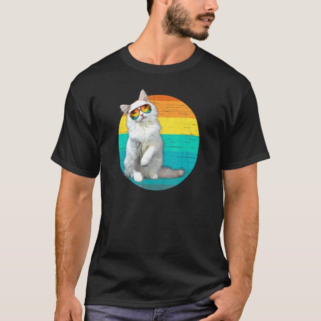 Cat Wearing-Sonnenbrille T-Shirt (Vorderseite)