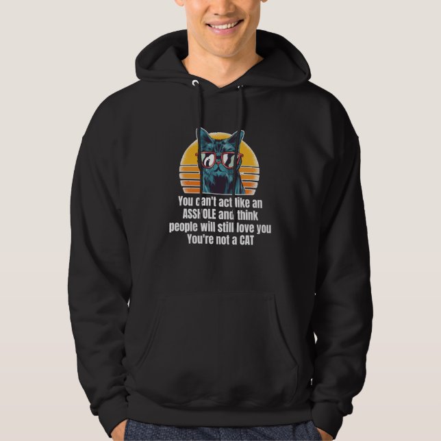 Cat Wearing Sunglasses Inappropriate Hoodie (Vorderseite)
