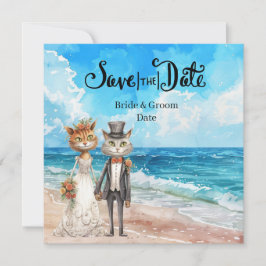 Cat Wedding Beach Hochzeit Save The Date