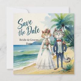 Cat Wedding Beach Hochzeit Save The Date