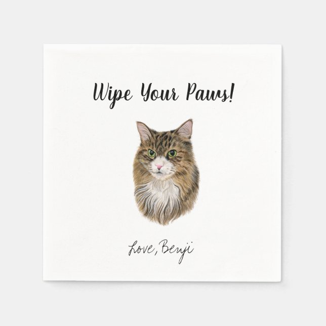 Cat Wedding Cocktail Napkins Serviette (Vorderseite)