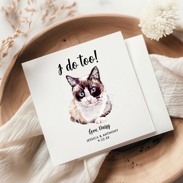 Cat Wedding Cocktail Napkins Serviette (Von Creator hochgeladen)