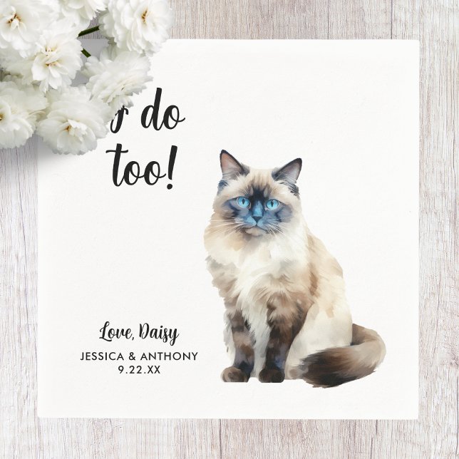 Cat Wedding Cocktail Napkins Serviette (Von Creator hochgeladen)