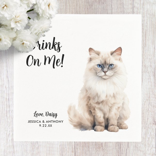 Cat Wedding Cocktail Napkins Serviette (Von Creator hochgeladen)