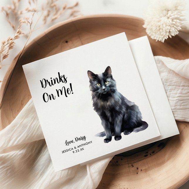 Cat Wedding Cocktail Serviette (Von Creator hochgeladen)