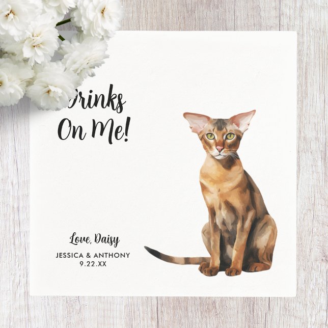 Cat Wedding Cocktail Serviette (Von Creator hochgeladen)