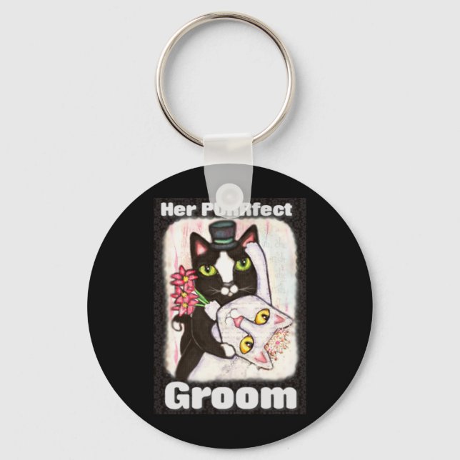 Cat Wedding Dance Groom Schlüsselanhänger (Vorderseite)