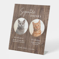 Cat Wedding Signature Drinks Cocktail Bar Wood