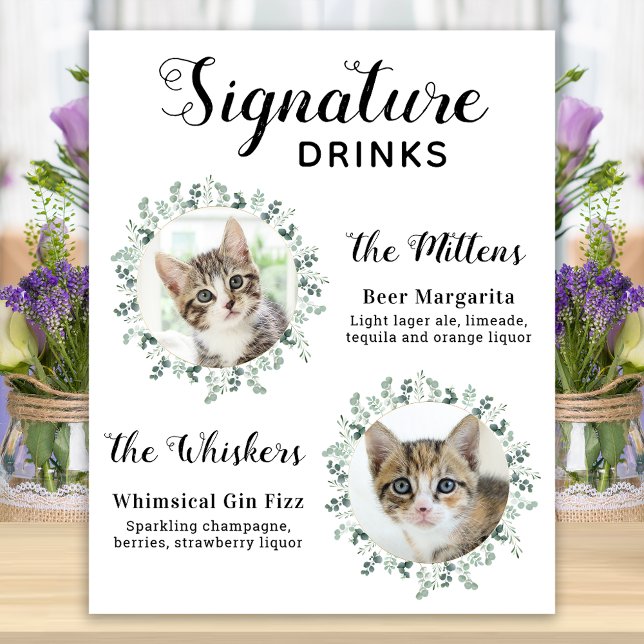 Cat Wedding Signature Drinks Custom Cocktail Bar Poster (Von Creator hochgeladen)
