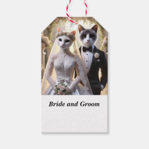Cat Wedding Thema mit Braut und Bräutigam Geschenkanhänger