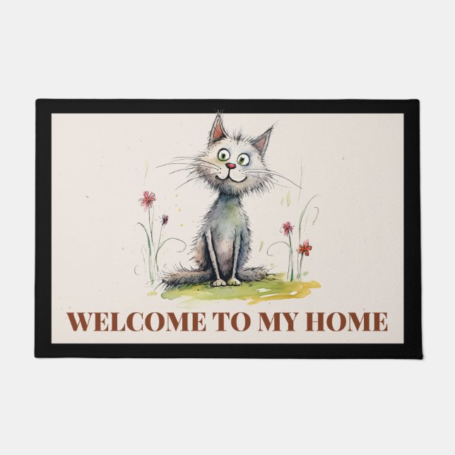 Cat Welcome Door Mat Fußmatte (Vorderseite)