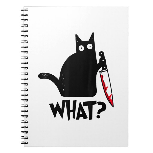 Cat What_ Funny Black Cat  Notizblock (Vorderseite)