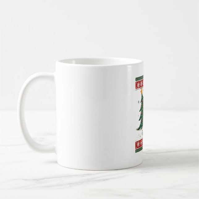 Cat What Funny Black Cat Pushing Christmas Tree Ug Kaffeetasse (Links)