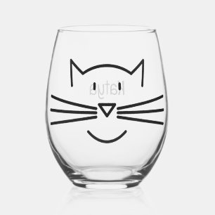 Cat Whiskers Design Weinglas Ohne Stiel