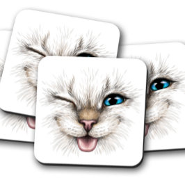 Cat Wink Blue Eye Untersetzer | Cat Cork Untersetz