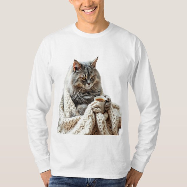 Cat Winter Tee genießen (Vorderseite)
