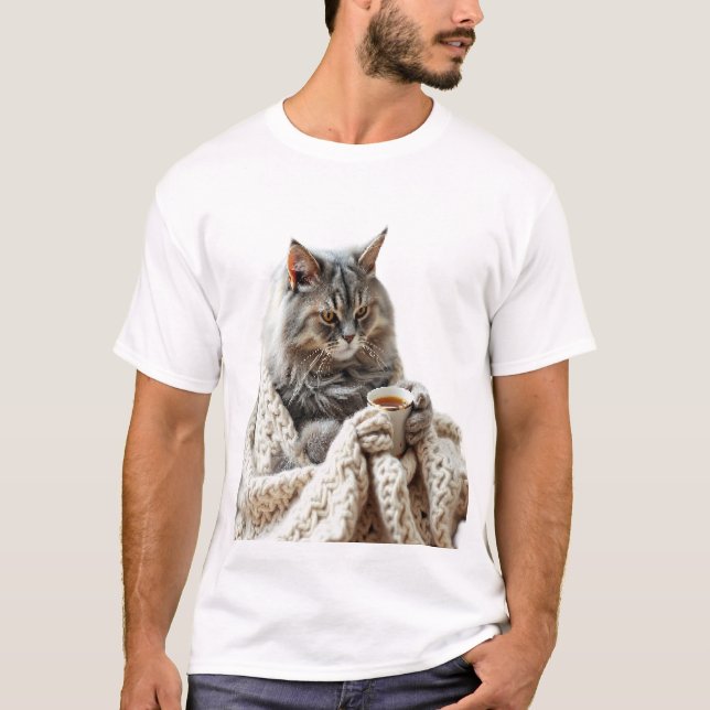Cat Winter Tee genießen (Vorderseite)