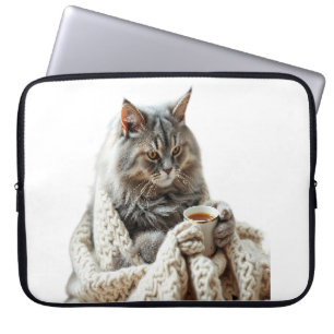 Cat Winter Tee genießen Laptopschutzhülle