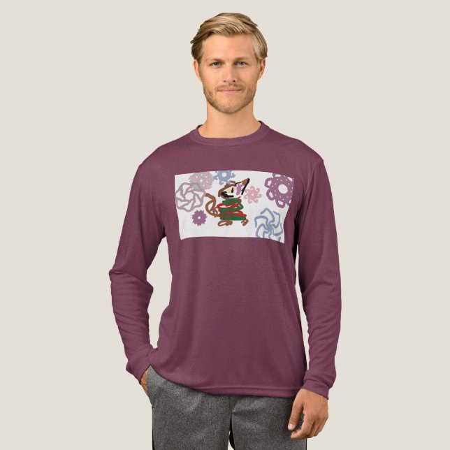 Cat winter  Tri-Blend shirt (Volle Vorderseite)