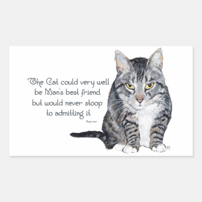 Cat Wisdom - und Freundschaft Rechteckiger Aufkleber (Vorderseite)