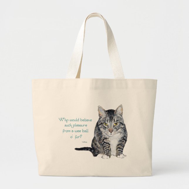 Cat Wisdom - Wer würde glauben? Jumbo Stoffbeutel (Vorne)