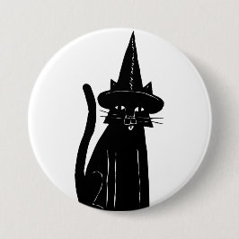 Cat Witch Button