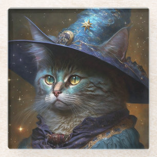 Cat Witch Fantasy Art Glasuntersetzer