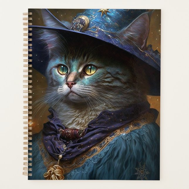 Cat Witch Fantasy Art Planer (Vorderseite)
