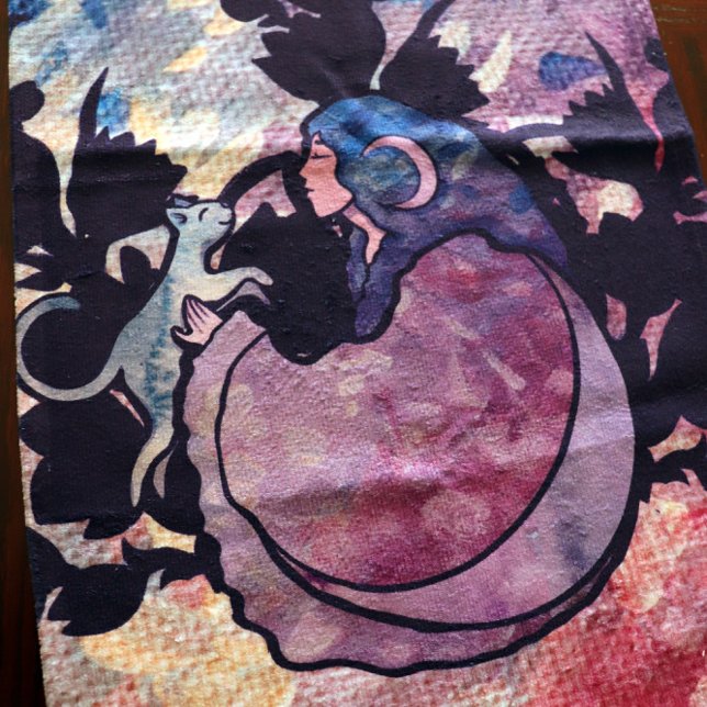 Cat Witch Moon Goddess Wiccan Cat Person Handtuch (Von Creator hochgeladen)